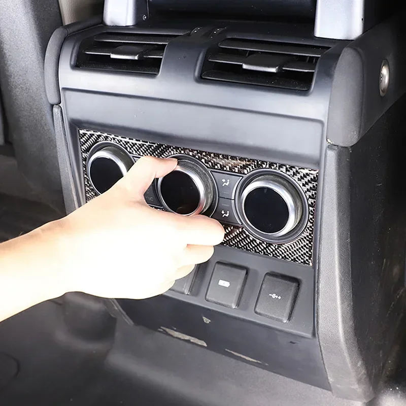

For Land Rover Defender 110 2022-2024 Car Rear Air Conditioning Switch Frame Sticker Soft Carbon Fiber Interior Accessories