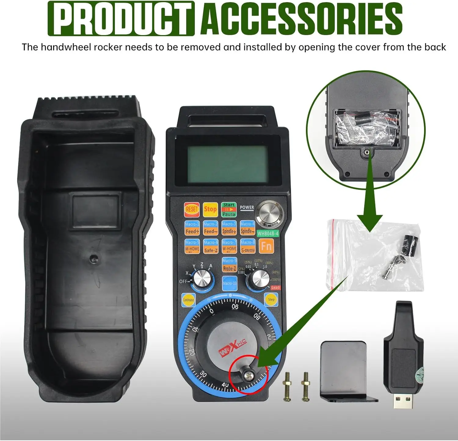 Mach3 CNC Controller Wireless Handwheel CNC Mpg 4 Axis USB Receiver for CNC Milling CNC Engraving Woodworking  Jade Carving