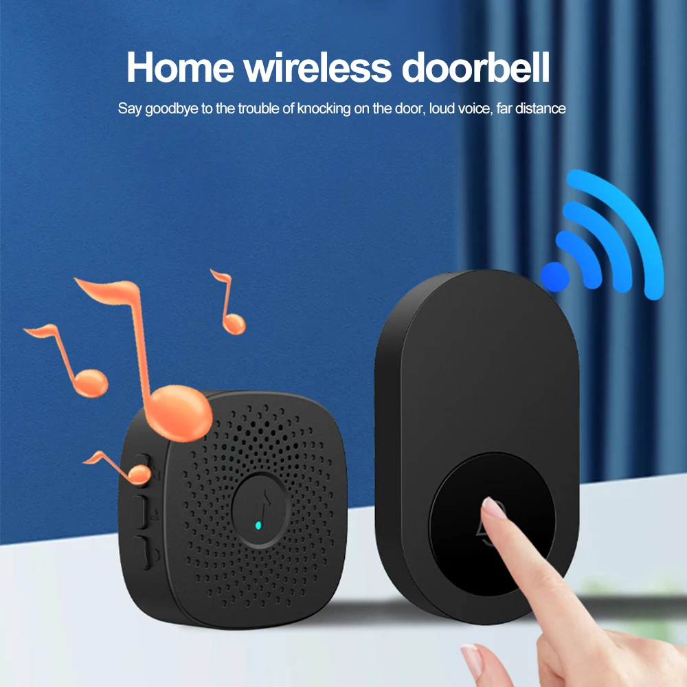 USB Wireless Doorbell DC 5V RF433 MHz Remote Control Receiver USB Smart Door Bell 38 Music For Home Bed Call Emergent Call