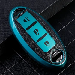 TPU Leather Car Key Case Cover for Nissan Leaf Micra Qashqai J11 J10 X Trail T32 Versa Note Patrol Key Fob Cover Accessories