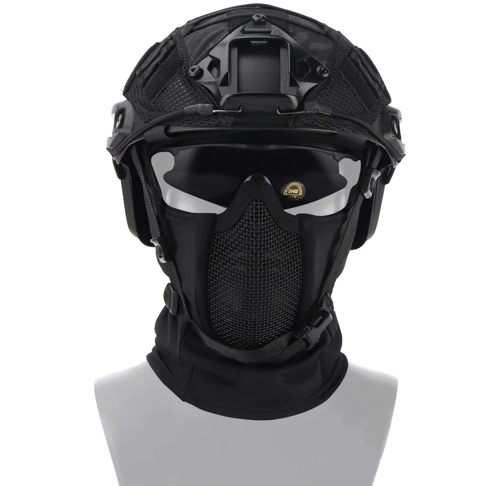 Tactical Headgear Mask Airsoft Half Face Mesh Mask Cycling Hunting Paintball Protective Mask Shadow Fighter Headgear