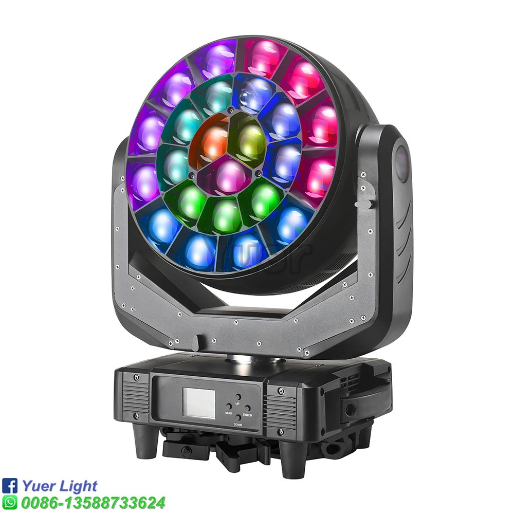 YUER NEW 24X60W RGBW 4in1 LED Beam Wash Moving Head Light DMX512 Stage Profession Spotlight Disco DJ Party Wedding Strobe Light