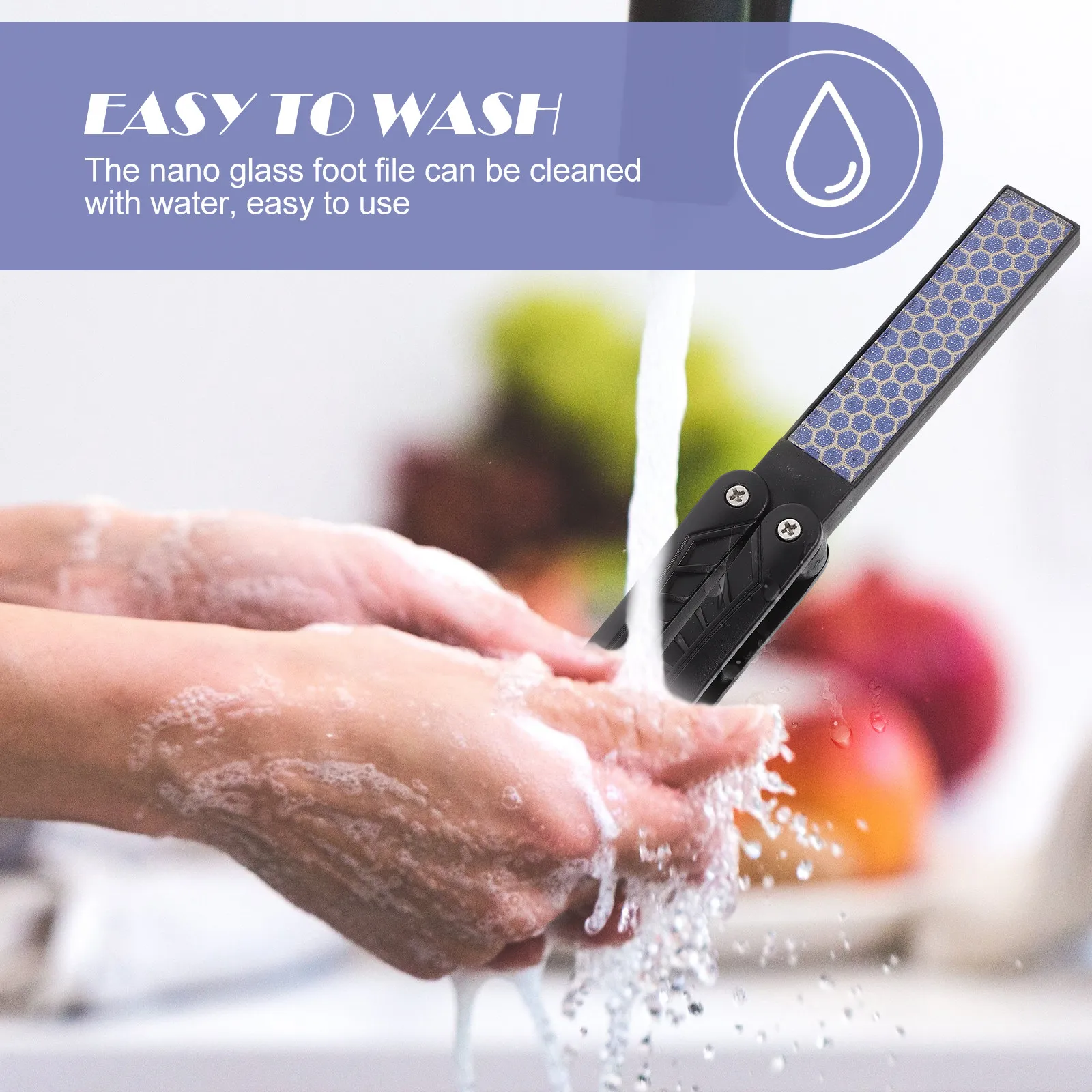 

1Pcs Foot Care Pedicure Tool Nano Glass Foot File Washable Callus Remover Dead Skin Remover Pedicure Accessory