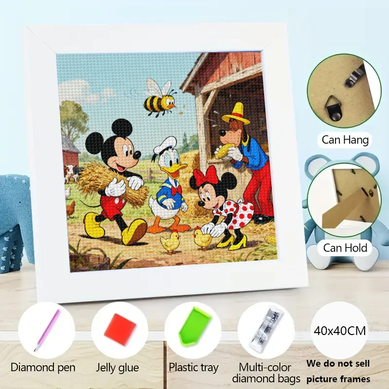 

1 шт. Disney Микки Минни Дональд Гуфи ферма сцена 5D DIY набор алмазной живописи, полная дрель со стразами вышивка крестиком, автомобиль