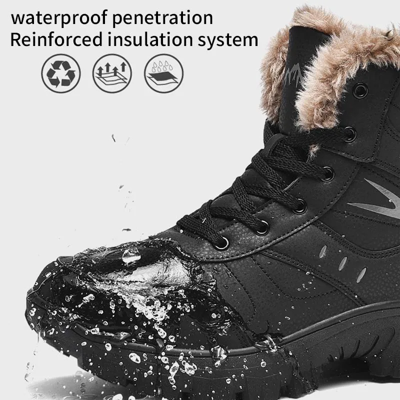 Men's Snow Winter High-top Warm Boots Winter New Warm Plush Snowmobile Boots Accessorie Work Outdoors Comfortable Soft Anti Slip