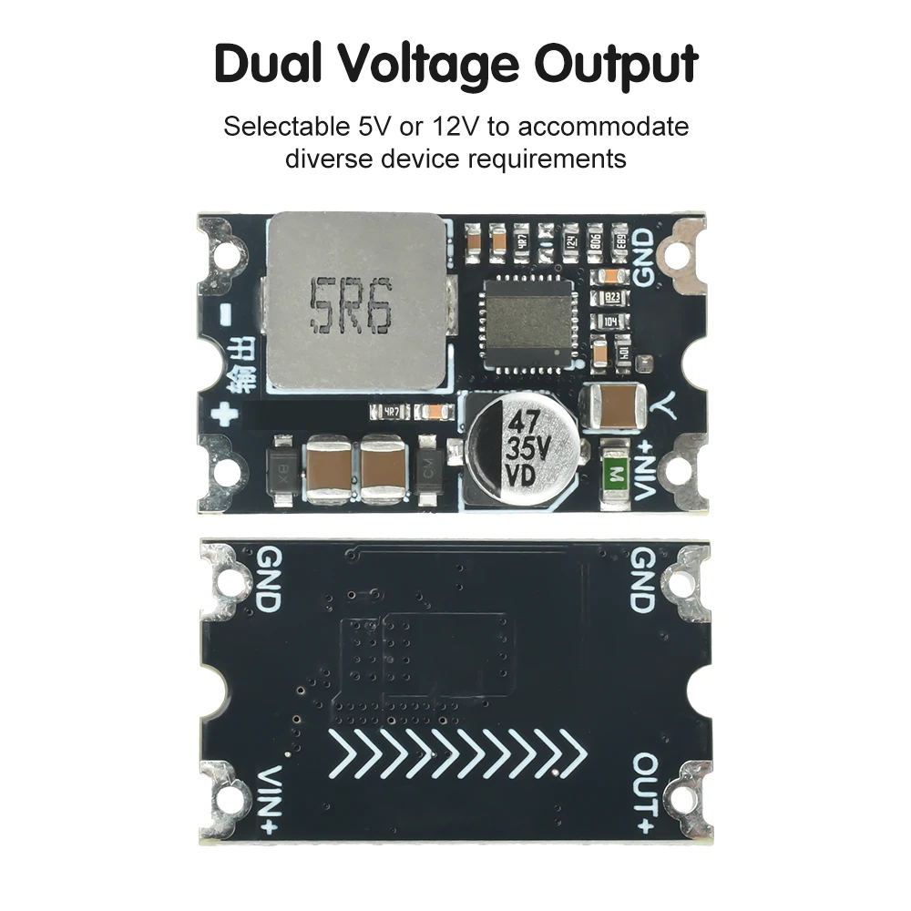 DC-DC Buck Module 6-35V to 5V 12V Fixed Output Power Converter 8A Mini Buck Regulator Step Down Module with TVS 500kHz lowripple