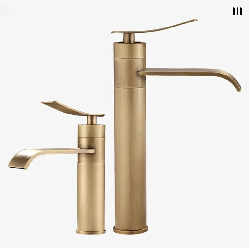 

Antique Bronze Basin Faucets Bathroom Faucet Hot & Cold Brass Bathroom Sink Faucet Deck Mounted Lavotory Faucet Mixer Water Tap