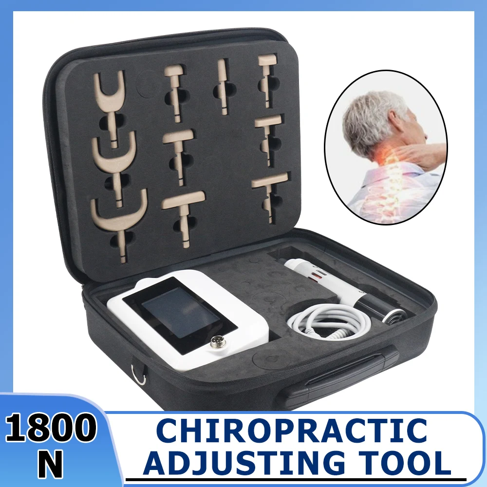 Portable Spinal Correction Gun 1800N Electric Chiropractic Adjusting Tool 8 Languages Lumbar Vertebra Adjustment Tool Massager