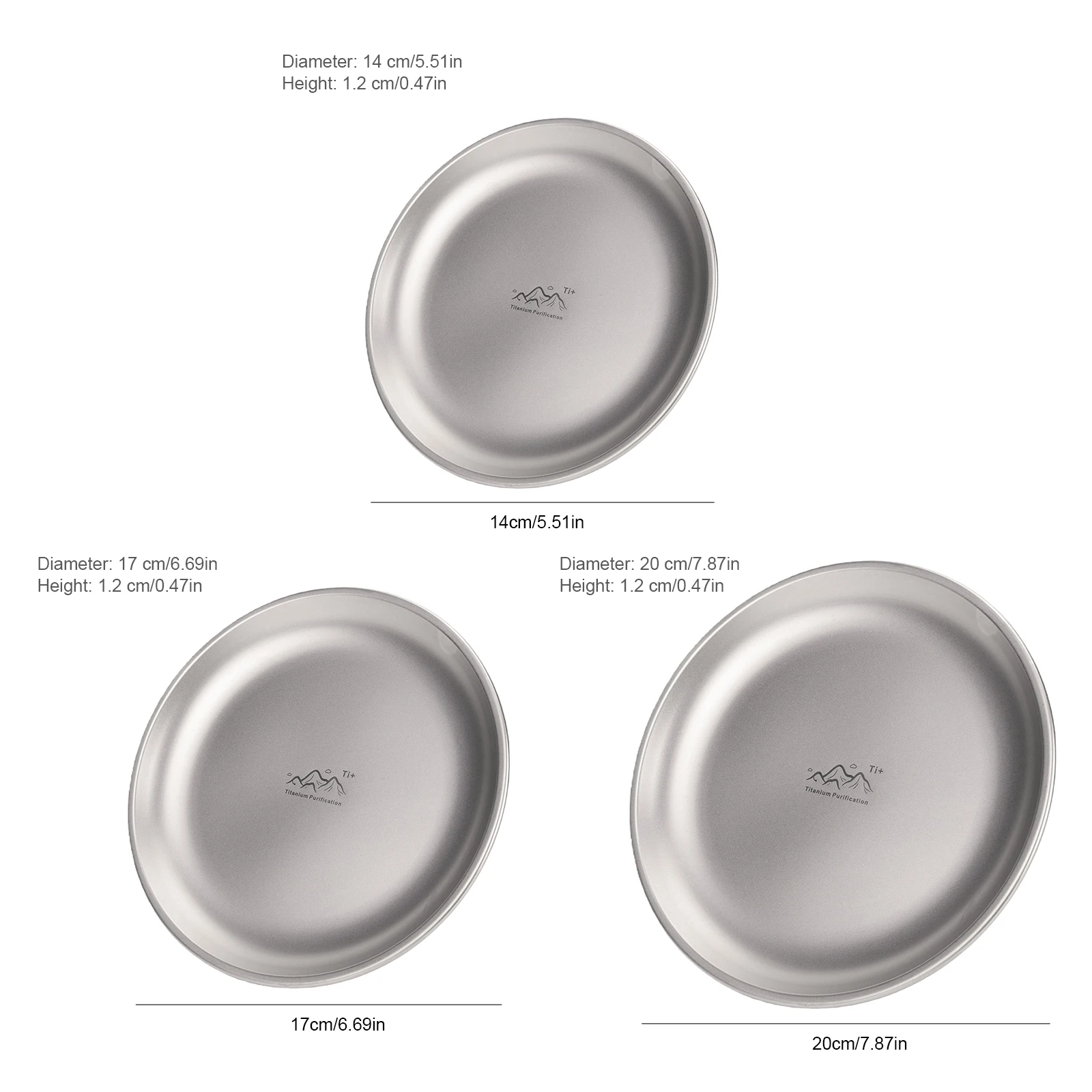 14/17/20 سنتيمتر التيتانيوم تنقية لوحة أدوات المائدة في الهواء الطلق صينية الفاكهة طبق للسلطة في الهواء الطلق نزهة لوحة صينية تخييم لوازم التخييم #6