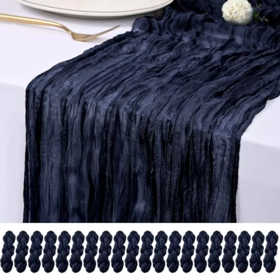 

Набор из 20 штук: Скатерти-дорожки из марли 17x108 дюймов, полупрозрачные, в стиле бохо-рустик, для свадеб, вечеринок, дней рождения