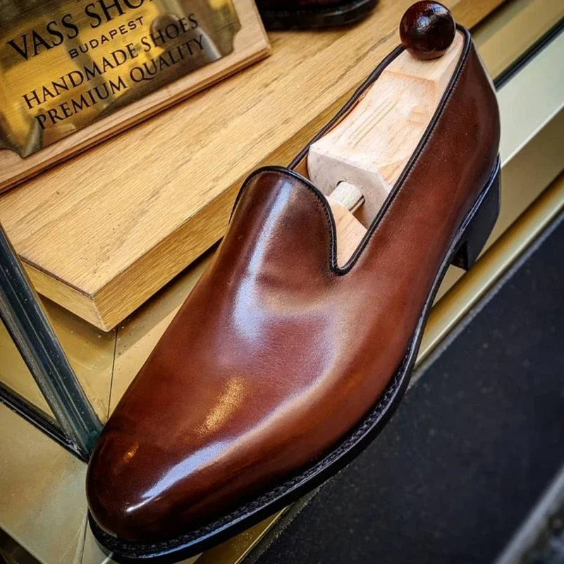 Loafers Red Bottom Shoes for Men Party Slip-On Breathable Brown Black Shoes for Men with Size 38-48 Dress Shoes