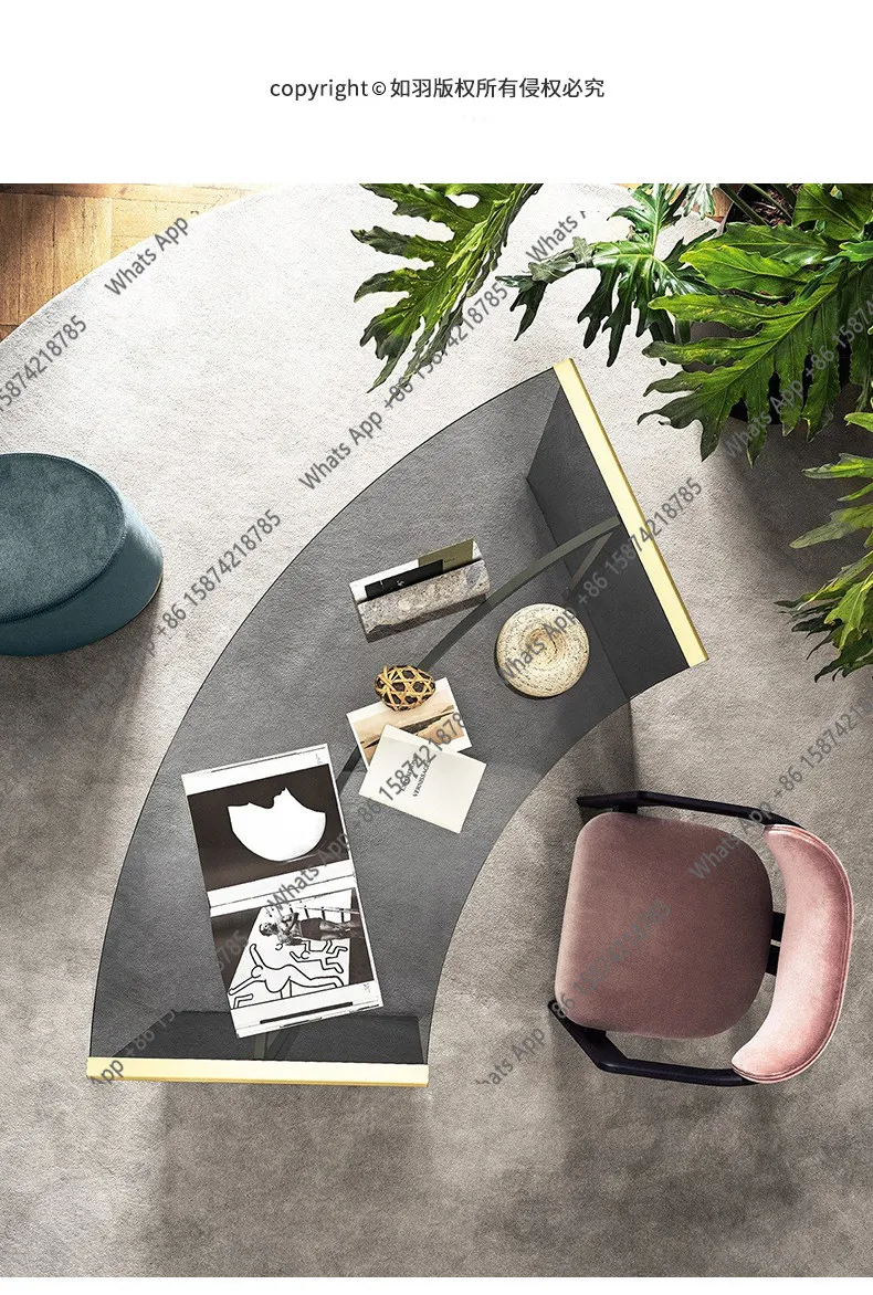 Zx Modern Simple Tempered Glass Transparent Desk Creative Writing Desk Designer Reception Table