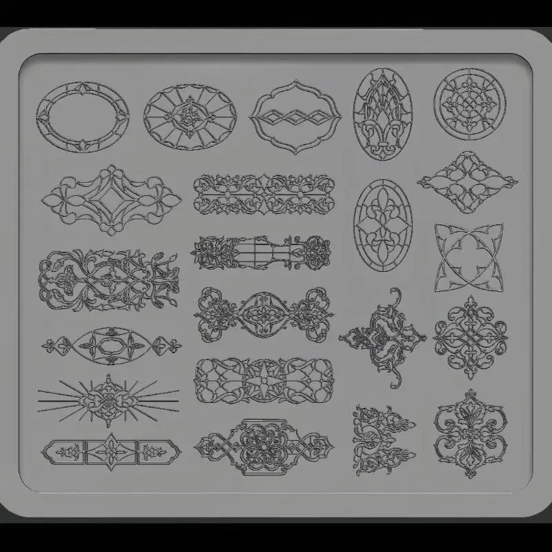 * New Sale 3D Silicone Nail Art Mold European Style Retro Patterns Lace Design Decoration DIY Transparent Manicure Template