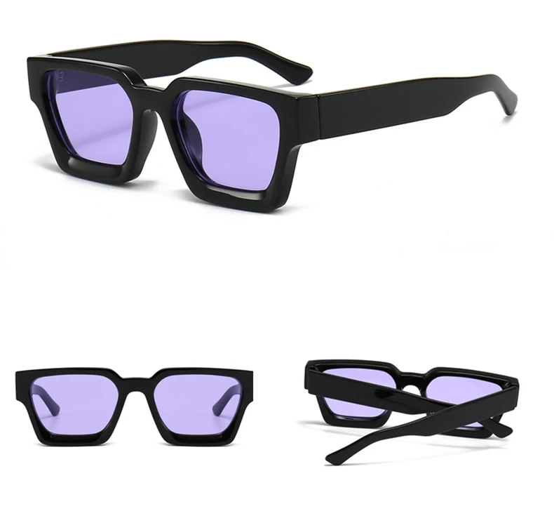 SO&EI Fashion Square Frauen Luxus Sonnenbrille Retro Marke Designer Männer Trend Leopard Blau Grün Sonnenbrille Shades UV400 – Detail 28