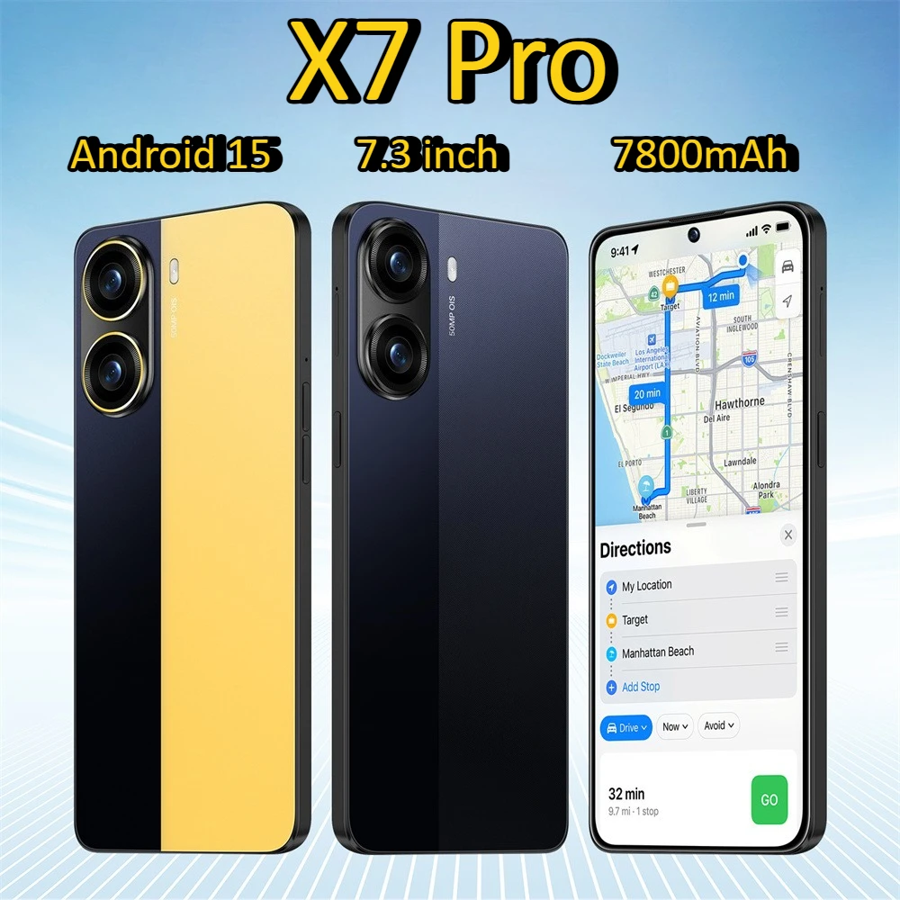2026 حار جديد X7 Pro الهاتف الذكي الأصلي 7.3HD أندرويد 15 الهواتف المحمولة 4G 5G ثنائي الشريحة 7800mAh النسخة العالمية الهواتف المحمولة #1