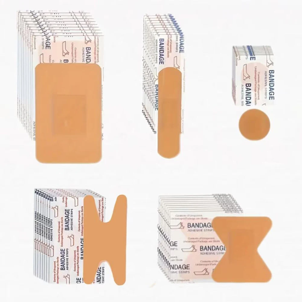 1/2/3 Packs Assorted 5 Shapes PE Bandages 60Pcs Per Pack, Waterproof Breathable Adhesive Wound Patches First Aid for Daily Home