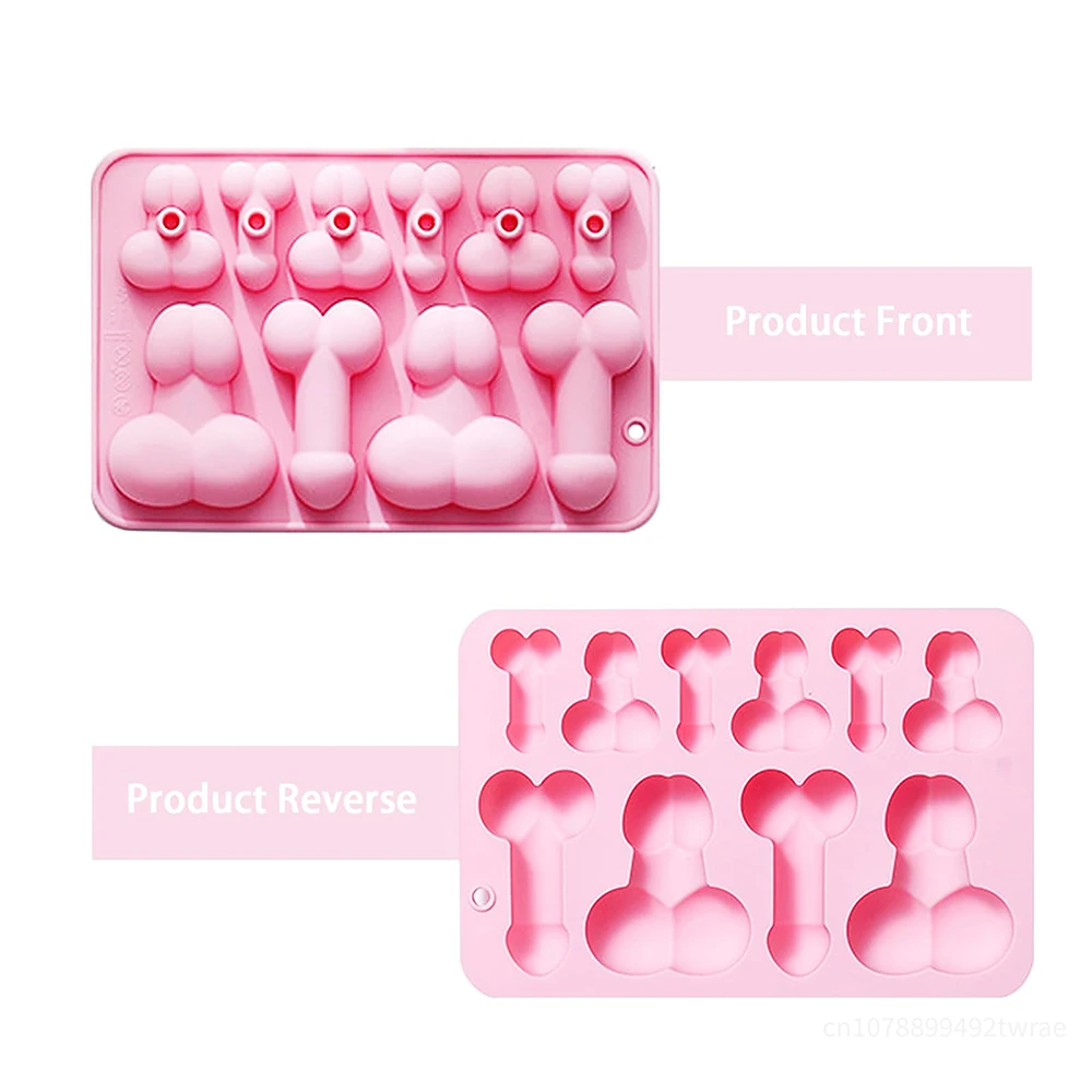 10 Hole Valentines Day Novelty Adult Silicone Molds Ice Cube Tray Funny Cake Candy Mold Reusable Mold DIY Decoration Baking Tool