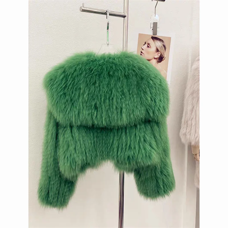 Navy Leader 2026 Winter New Loose Fox Fur Car Strips Imitation Fur Coat for Women Short Solid Color Fashion Fur Coat for Women
