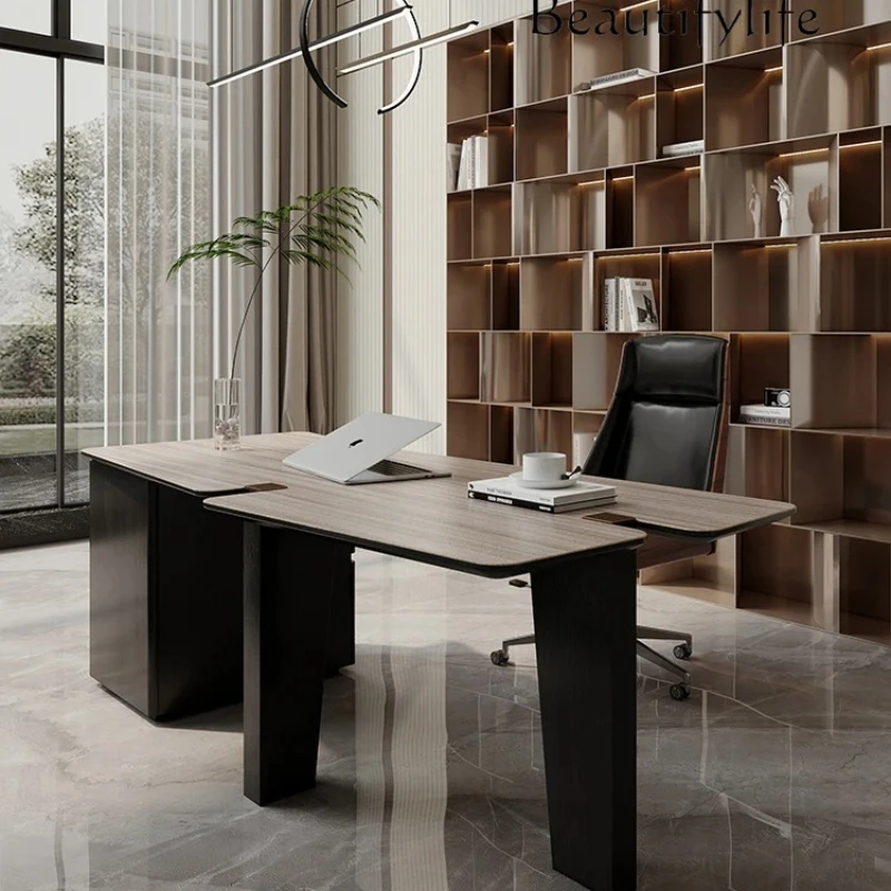 

Modern simple home desk Italian style extremely solid wood large board desk computer workbench