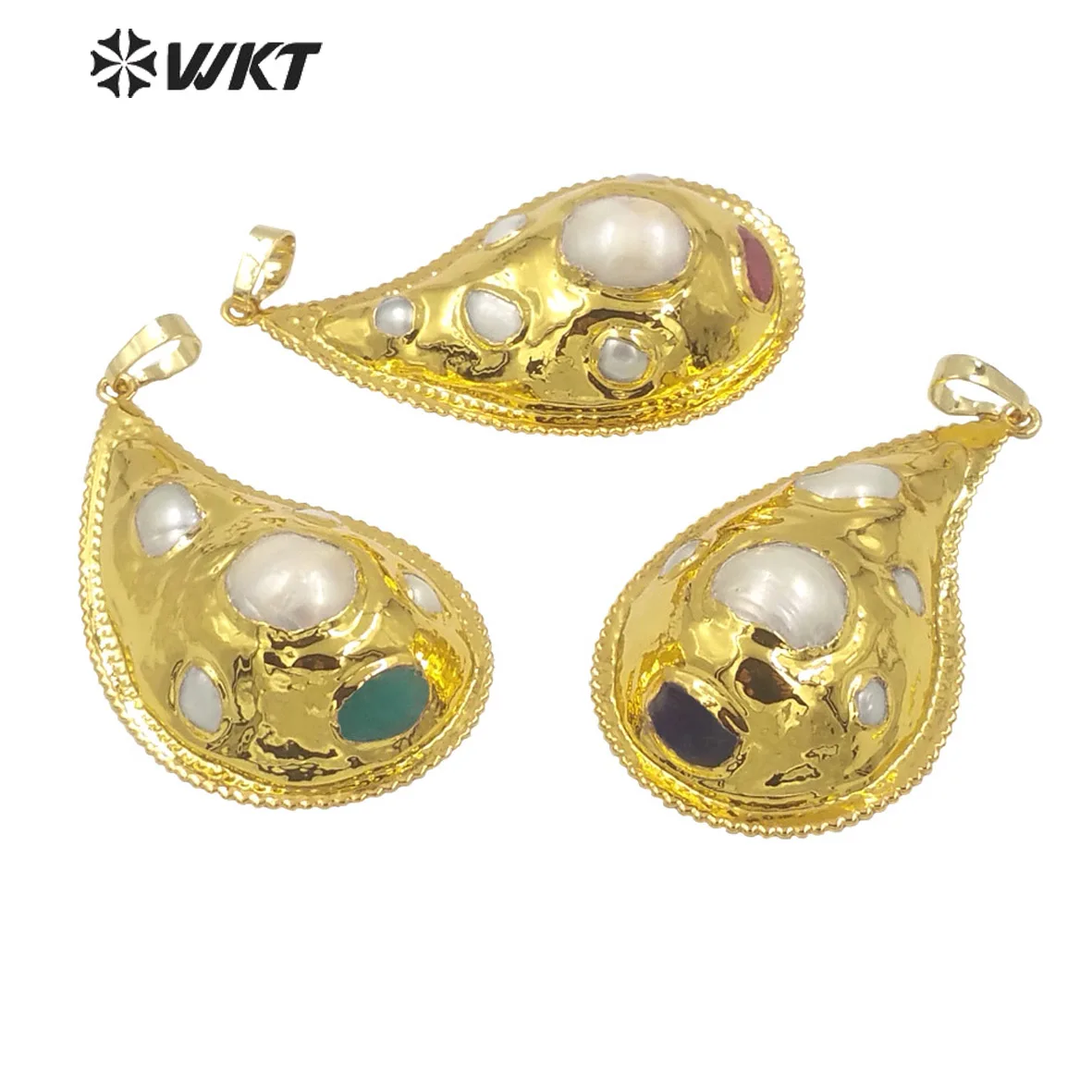 

WT-JP360 WKT 2023 Lovely Style Natural Pearl Stone Birthday Party Pendant Gift Jewelry Retro Accessory Women For Supplies Ins