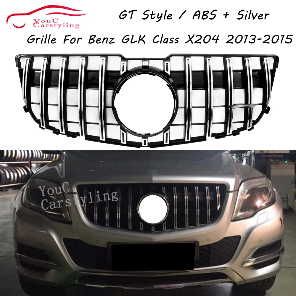 X204 GT Grill for Mercedes GLK Class X204 5-door SUV 2013 - 2015 GLK200 GLK250 GLK300 GLK350 GT R GTR Style Front Hood Grille