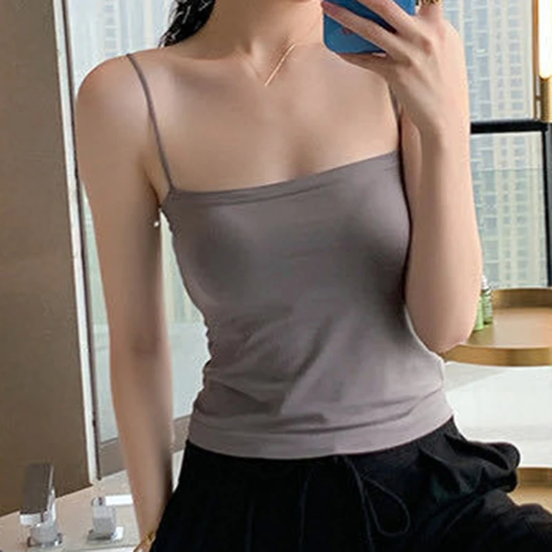 Women\'s Solid Color Seamless Suspender Breast Wrapped One-piece Breast Pad Strapless Beautiful Back Bottom Layer Inner Vest