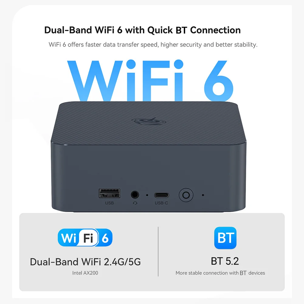 Beelink EQI12 Mini PC Intel Core 1220P i5-12450H i7-12650H RAM 16GB 32GB DDR4 500GB 1TB SSD Wifi6 BT5.2 Laptop Gamer Computador