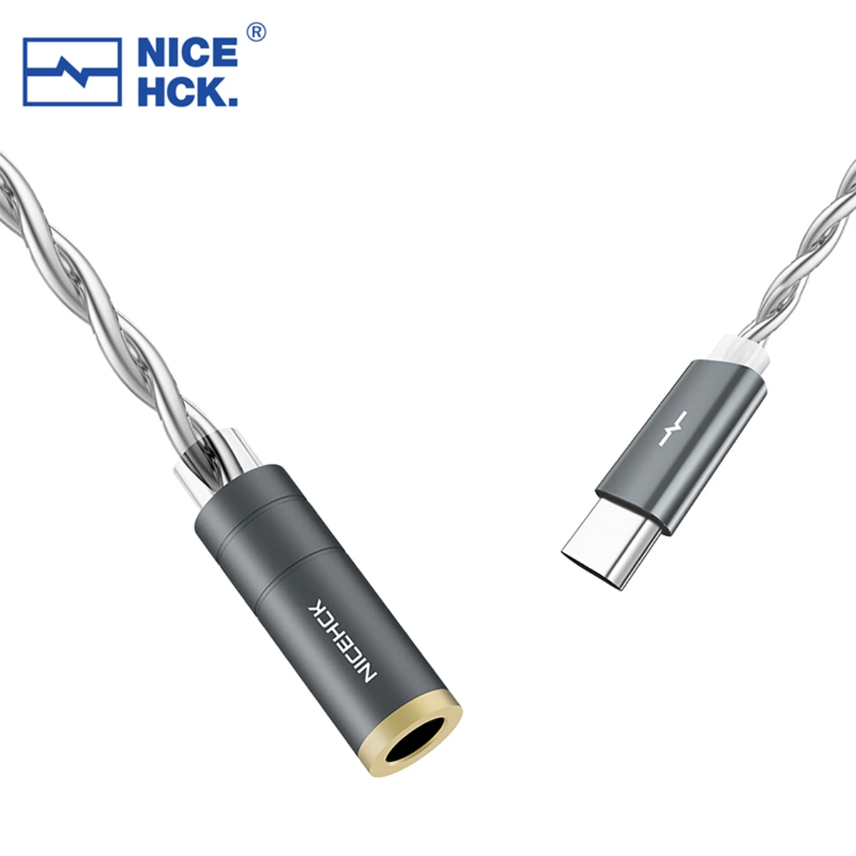 NiceHCK NK1 Type-C to 3.5mm OCC & Silver Plated OCC Mixed Wire Aluminum Alloy Frosted Shell Audio Decoding HiFi Adapter Cable