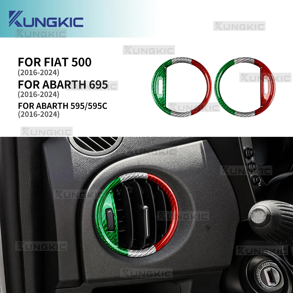 

Твердое сухое углеродное волокно для воздухозаборника автомобиля Abarth 595 695 2016 2017 2018 2019 2020 2021 2022 2023 2024 Fiat 500, наклейка трёхцветная карбоновая