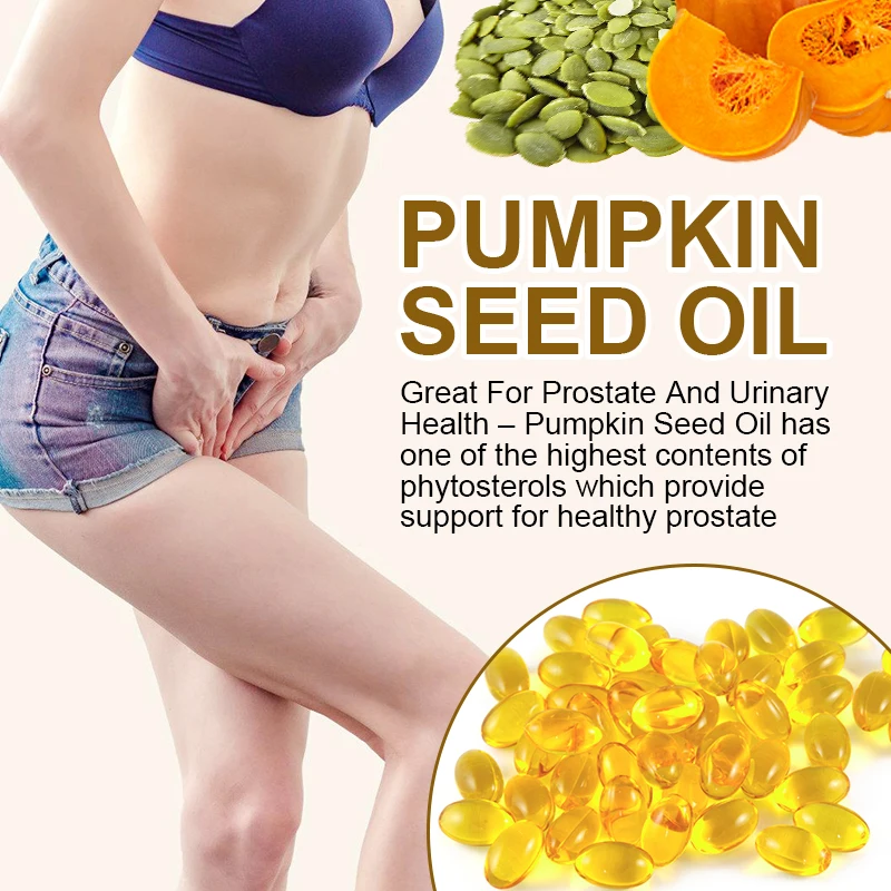 Pumpkin Seed Oil Capsules for Hair Growth Supports Urinary, Bladder & Prostate Health Promotes Cardiovascular Health