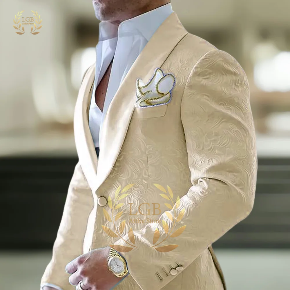 Men's floral suit 2 piece suit, custom wedding groomsmen suits, men's formal events, banquets, cocktail parties, tuxedos