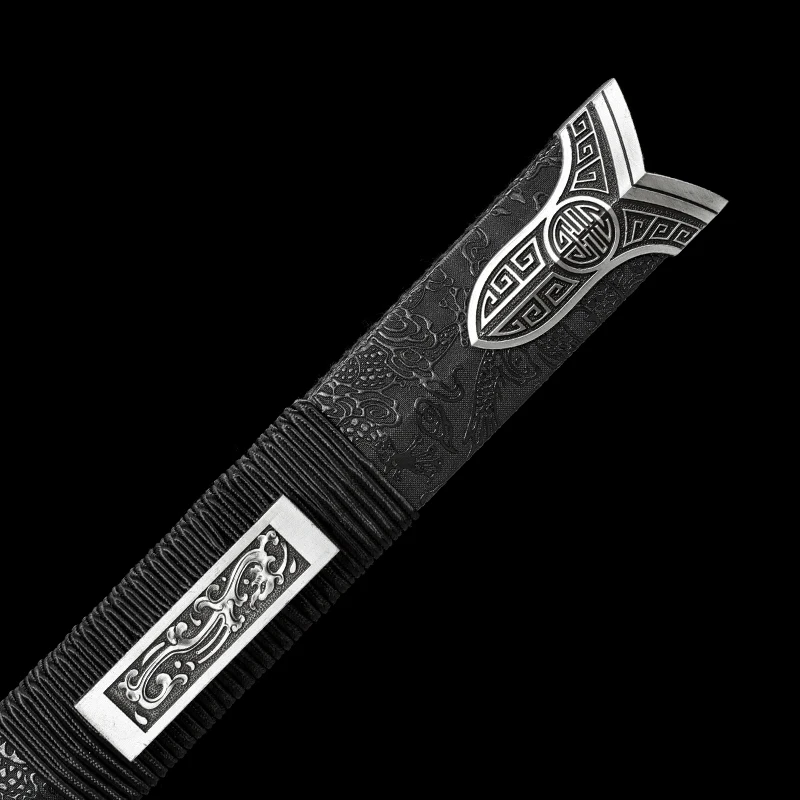 Chinese Kongfu Han Sword T10 Carbon Steel Blade Real Handmade Full Tang Sharp Ready Battle Metal Handle Ice Soul Warrior Katanas