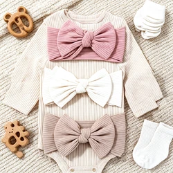 3Pcs/Lot Baby Girl Headband Set Girls Bow Knotted Hair Bands Soft Knitted Kids Headwear Newborn Turban Baby Hair Accessories