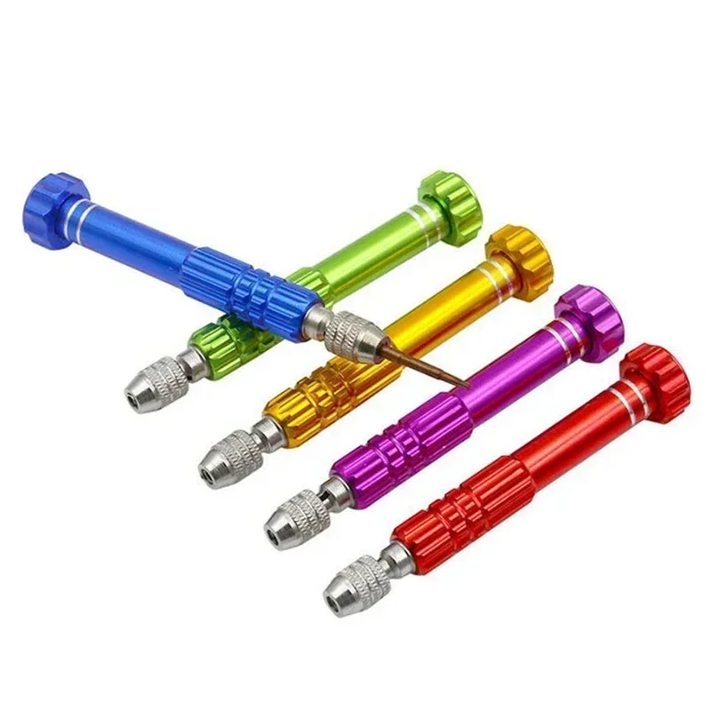 Set Obeng Magnetik Presisi 5 In 1 DIY S2 Bit Baja Aloi Pegangan Anti-selip untuk Alat Pembuka Perbaikan Tablet Ponsel