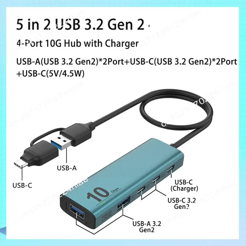 A17Z USB C Hub 10 Gbps USB 3.2 GEN 2 HUB Adaptador multifuncional divisor para Windows Mac OS Linux Ipad