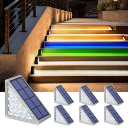 LED Outdoor Solar Light Step Lamp Lens Design Super Bright IP67 waterproof Anti-theft Stair Light Decor Lighting For Garden Deck