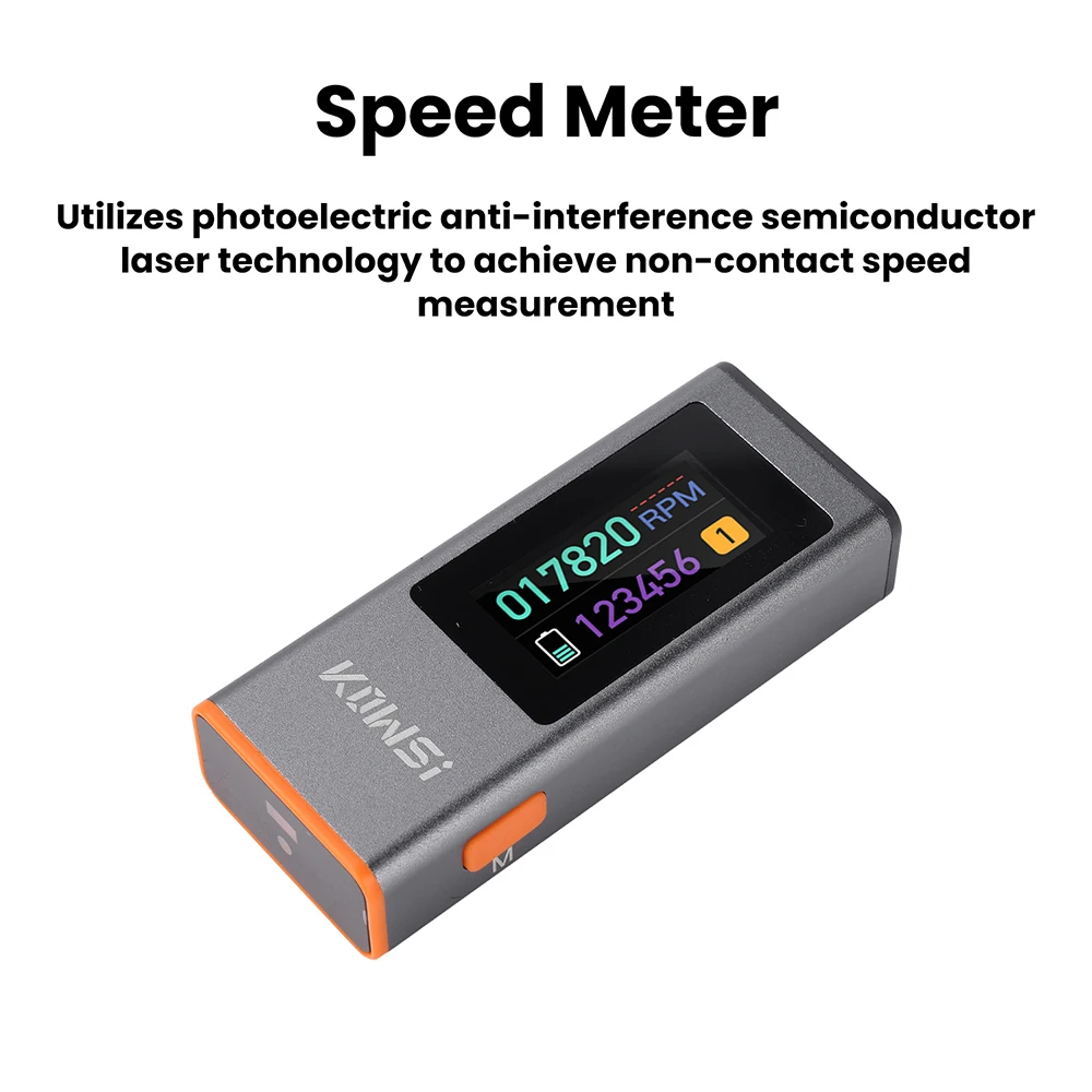 KWS-ZS2508 Digital Laser Tachometer Infrared Non-Contact RPM Meter 300–200,000 RPM for Motor Engine Speed Measurement DC 5V 0.5A