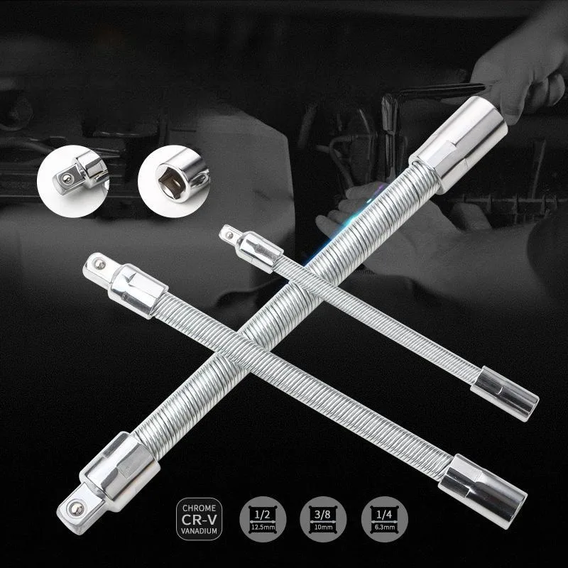 3Pcs/set Flying Connecting Rod Tool Bending Rod Sleeve Extension Rod Elastic Universal Bendable Soft Shaft Force Rod