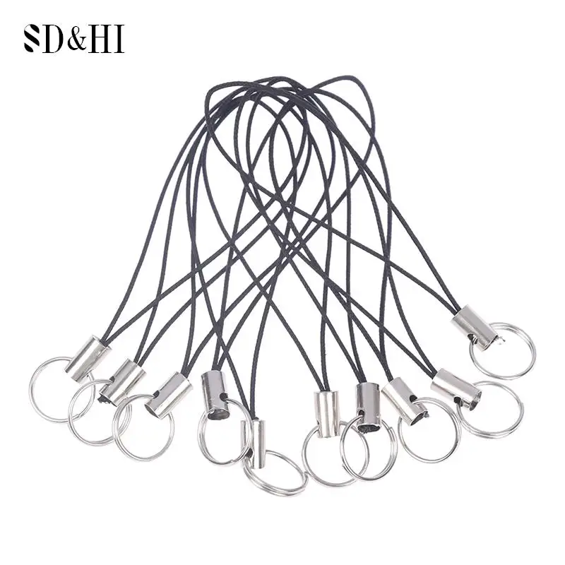 10pcs/lot Lanyard Cords Lobster Clasp Rope Keychains Hooks Mobile Phone Strap Charms Keyring Bag Accessories Key Rings