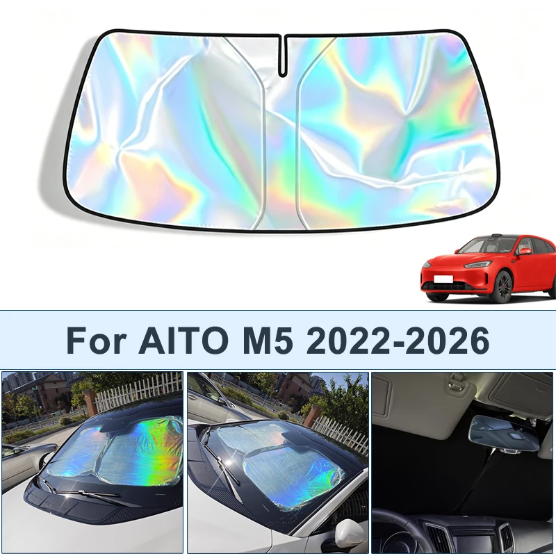 

Foldable Front Windshield Sun Shade For AITO M5 2022-2026 UV Reflective Sun Protection Cover Car Interior Accessories