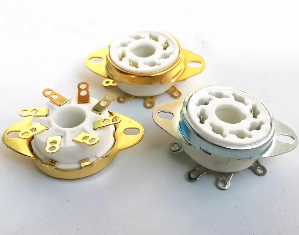 2PCS ceramic 8-pin electronic socket GZC8-Y-6-G used for scaffolding KT88 6550 EL34 6SN7 5Z3P