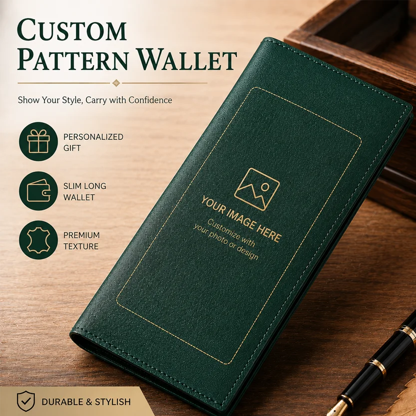 

New Fashionable Hand-Held Wallet for Men, Business Ultra-Thin Multi-Card Slot Long Wallet, Niche Minimalist Men's Wallet, Customizable Patterns