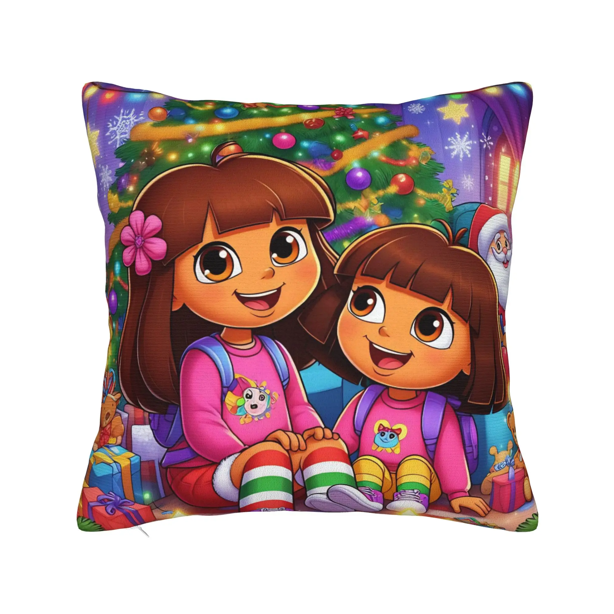 لطيف الكرتون دوراس اكسبلورر وسادة غطاء الرسم غطاء الوسادة مضحك كيس وسادة لمكتب سيارة ديكور المنزل #2