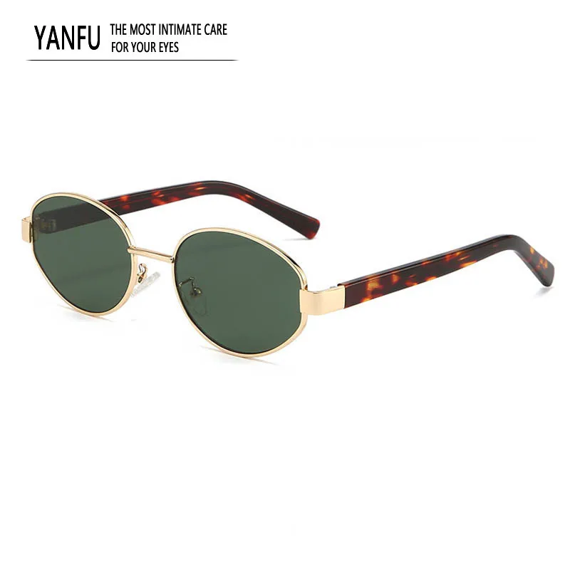 

New Metal Oval Sunglasses Woman Fashion Beach UV400 Glasses Female Sexy Eyeglasses Driving Eyewear Travl Women Outdooor Lady For