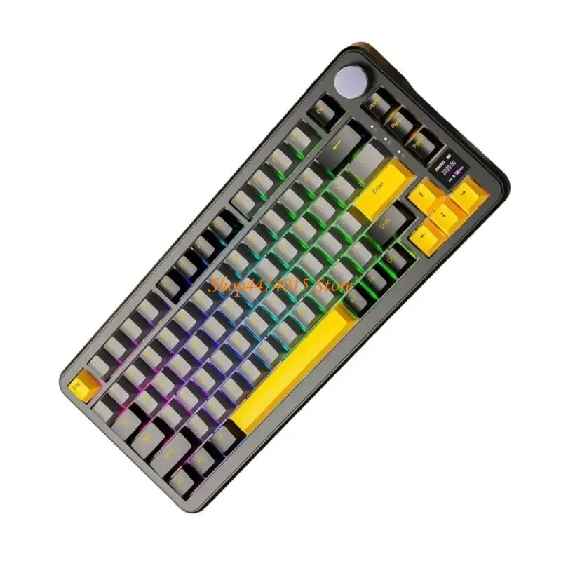 K1AA 81Key لوحة مفاتيح ألعاب ميكانيكية BT5/2.4G/USB C هيكل حشيات ERGONICIC مع مقبض 75 ٪ حفظ مساحة مكتب