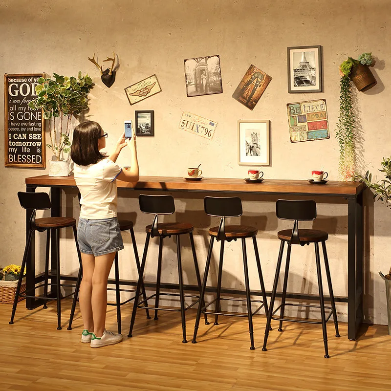 

Modern Originality Bar Table Domestic Balcony Wall Reception Desk Bar Table Milk Tea Saloon Coffee Furniture Mesa Alta FYBT