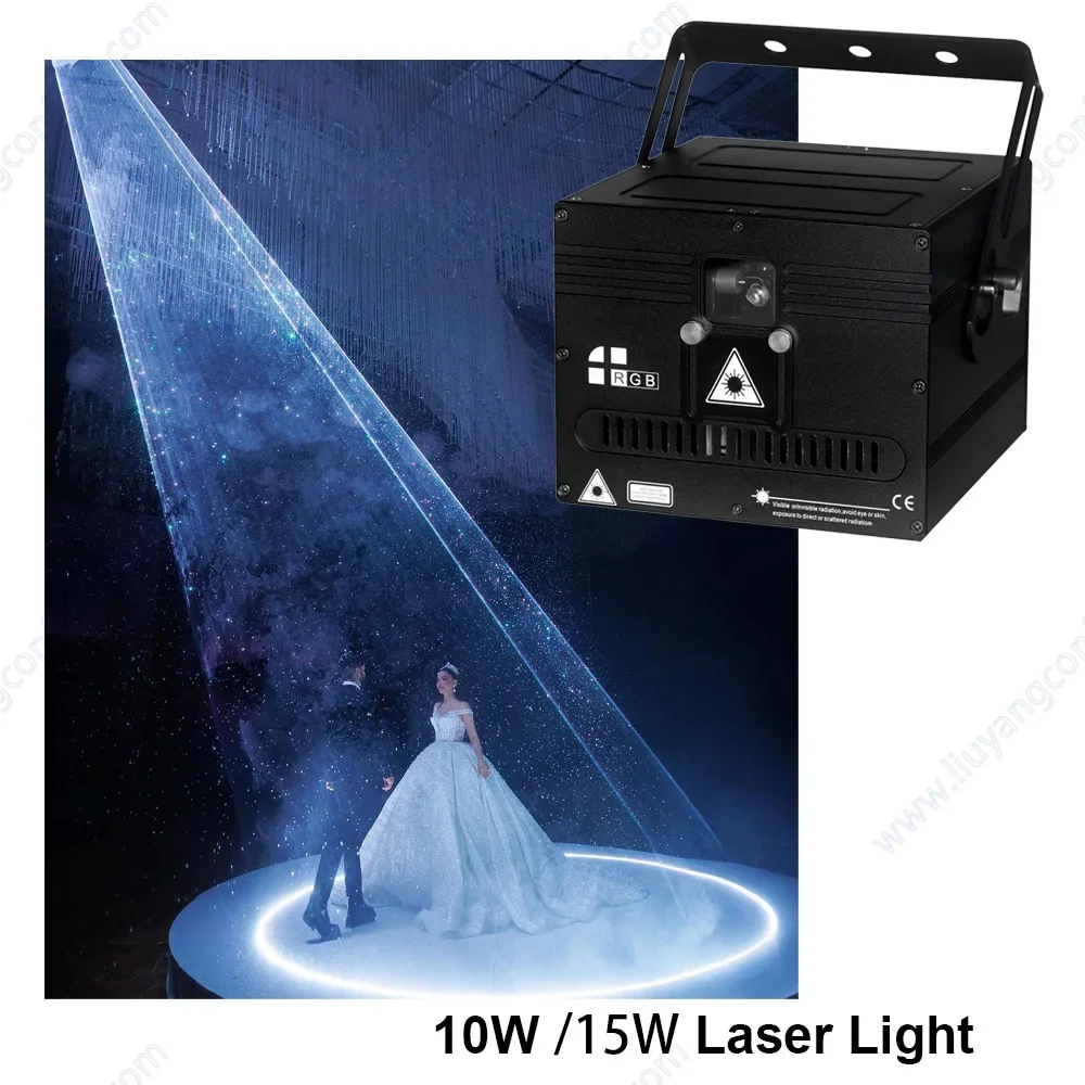 10W 15W 20W  RGB Full Color Laser Lamp 3D Projector Dj Disco Party Stage Christmas Show Beam Wedding First Dance Event Concert