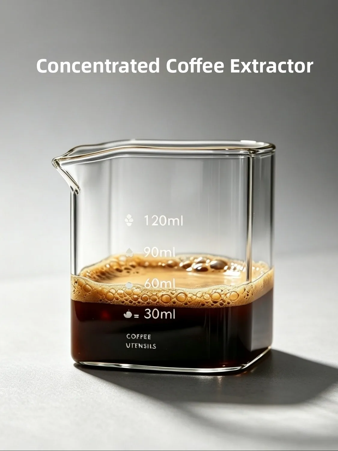 Thickened Glass Coffee Extraction Cup Wide Mouth Handleless Italian Espresso Liquid Reception Cup Quartile Measurement Cup
