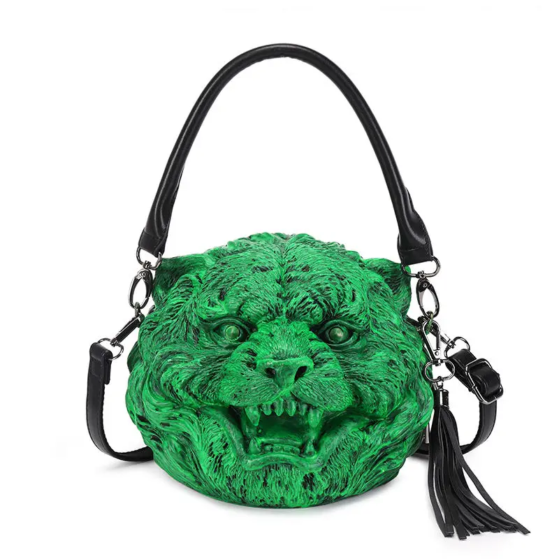 

New 3D Three-dimensional Tiger Head Design Single Shoulder Women's Bag, European And American Fashion Personalized Crossbody Bag