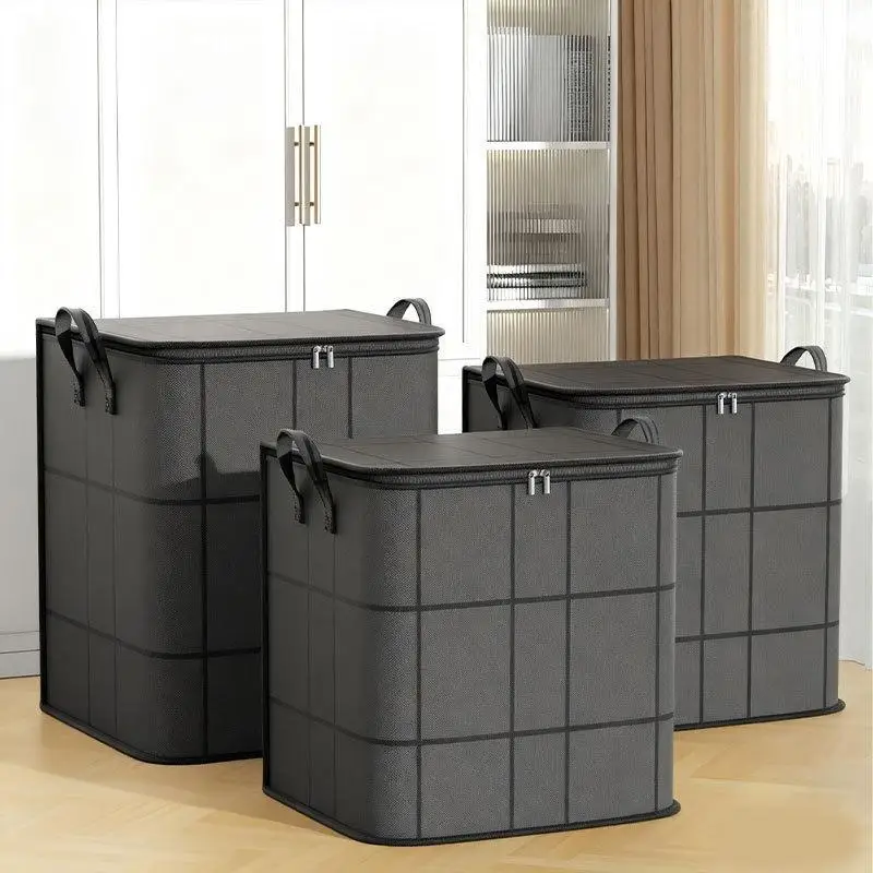 2026 NEW High Load Bearing 1Pcs Large Capacity Black Composite Storage Bag Dustproof Moisture Resistant For Home Quilt Clothes